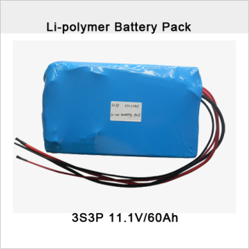 11.1V/60ah with PCM 25A Li-Po Battery Pack